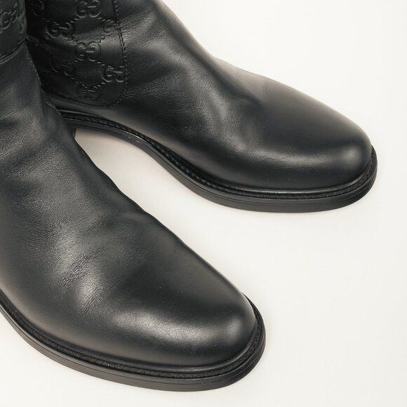Gucci Maud Nero Soft Guccissima Leather Knee-High Riding Boots - Picture 6 of 11
